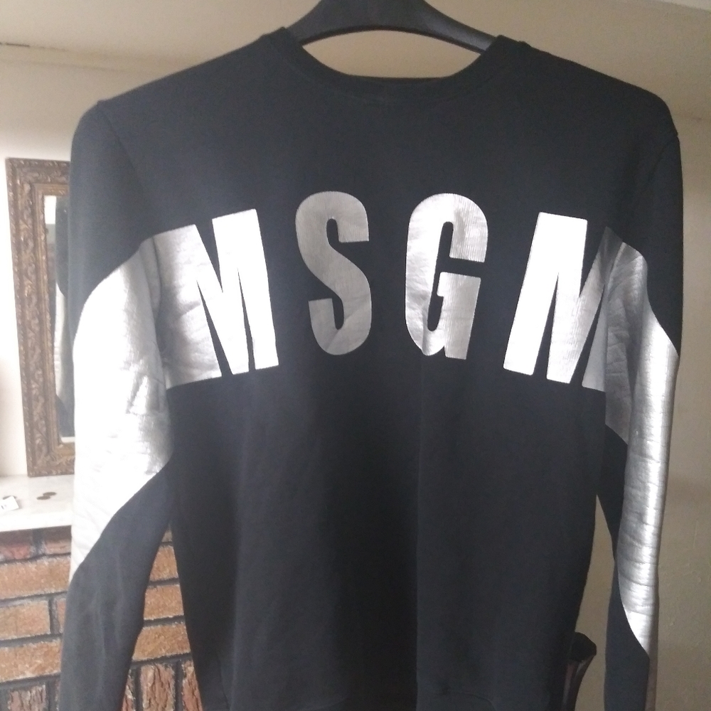 MSGM Mens Logo Print sweatshirt